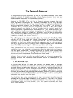 The Research Proposal - University of Birmingham
