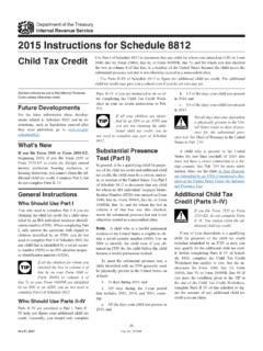 2015 Instructions for Schedule 8812 Child Tax Credit