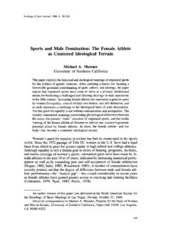 Sports and Male Domination: The Female Athlete as ...