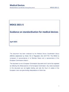 MDCG 2021-5 Guidance on standardisation for medical devices