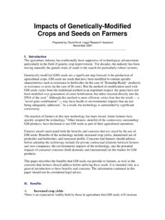Impacts of Genetically-Modified Crops and Seeds on Farmers