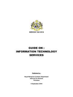 Guide on Information Technology Services - customs.gov.my
