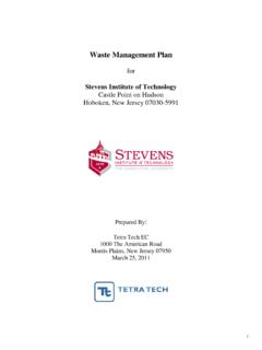 WASTE MANAGEMENT PLAN - Stevens Institute of …