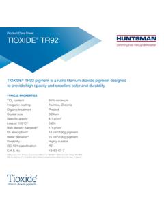 Product Data Sheet TIOXIDE TR92 - …