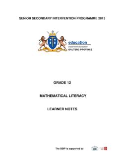GRADE 12 MATHEMATICAL LITERACY LEARNER NOTES - Mail …