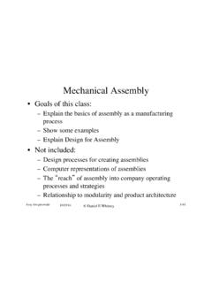 Mechanical Assembly - Massachusetts Institute of …