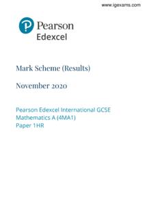 Mark Scheme (Results) November 2020