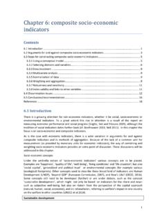 Chapter 6: composite socio economic indicators - UNECE