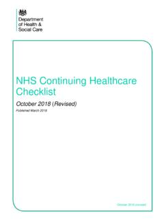 NHS Continuing Healthcare Checklist
