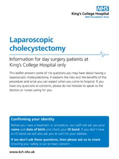 Laparoscopic cholecystectomy - King's College Hospital