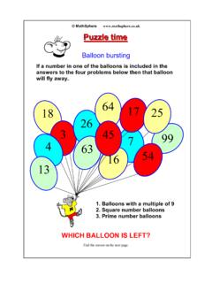 If a number in one of the balloons is included in the ...