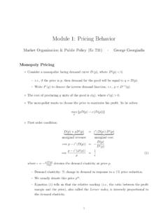Module 1: Pricing Behavior - kellogg.northwestern.edu