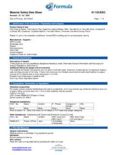 Material Safety Data Sheet 91/155/EEC