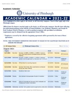 Mtsu Academic Calendar 2022 2021 - 2022 Academic Calendar - University Of Pittsburgh | Academic Calendar  | Pdf4Pro