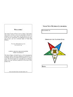 YOUR NEW MEMBER GUIDEBOOK - NC OES
