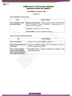 CBSE Class 11 Economics Deleted Syllabus Portion for 2020-21