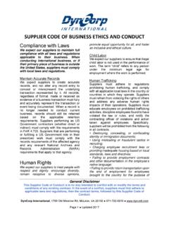 Supplier Code of Conduct (2017) - DynCorp International