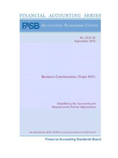 Business Combinations (Topic 805) - FASB
