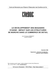 LE DEVELOPPEMENT DES MAGASINS D'USINE - credoc.fr