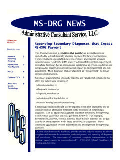 MS-DRG NEWS - Administrative Consultant Service, LLC