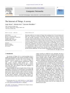 The Internet of Things: A survey - Clark Science Center