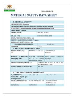 MSDS: PROPANE MATERIAL SAFETY DATA SHEET - GAIL