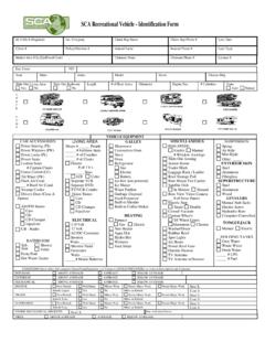 SCA Recreational Vehicle - Identification Form