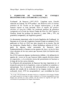 2. FERDINAND DE SAUSSURE: EL ENFOQUE DICOT&#211;MICO …