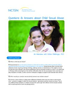 Questions &amp; Answers about Child Sexual Abuse