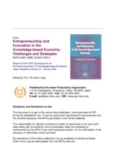 Entrepreneurship and Innovation in the Knowledge-based ...
