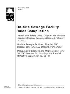 On-Site Sewage Facility Rules Compilation