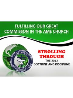 FULFILLING OUR GREAT COMMISSON IN THE AME CHURCH …