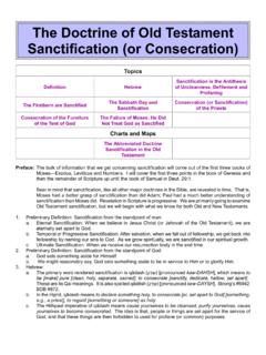 The Doctrine of Old Testament Sanctification (or …