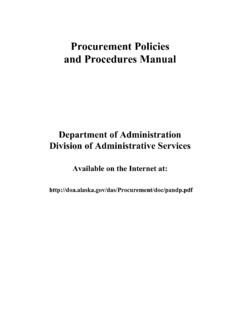 Procurement Policies and Procedures Manual - Alaska