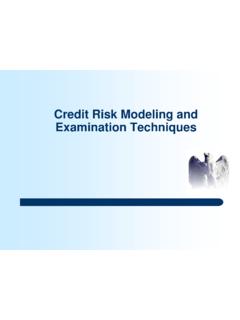Credit Risk Modeling and Examination Techniques - World …
