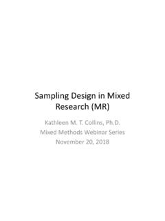 Sampling Design in Mixed Research (MR)
