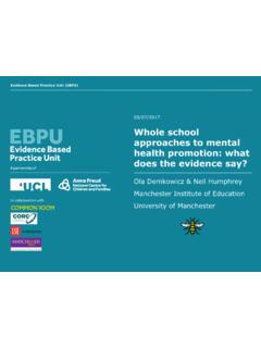 Whole school approaches to mental health promotion: what ...