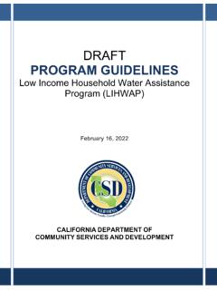 Draft Program Guidelines Low Income Household Water ...