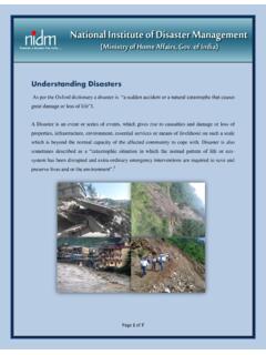 Understanding Disasters - National Institute of Disaster ...