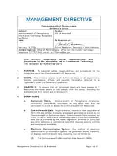 MANAGEMENT DIRECTIVE - Office of Administration