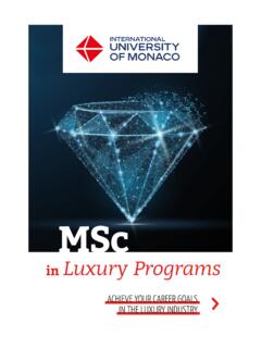 MSc IN LUXURY MANAGEMENT - International University of …