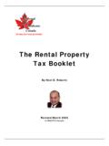 The Rental Property Tax Booklet - PTC Canada