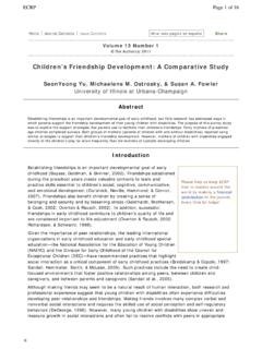 Children’s Friendship Development: A Comparative Study