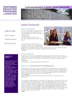 Continuing Education at Hunter: Alumni Testimonials