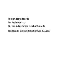 Bildungsstandards im Fach Deutsch f&#252;r die Allgemeine ...