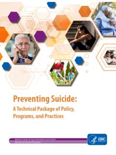 Preventing Suicide: A Technical Package of Policy ...