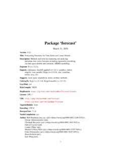 Package ‘forecast’ - The Comprehensive R Archive …