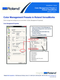 Custom Color Management Presets in Roland …
