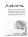 The Academic Language of History and Social Studies
