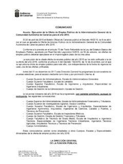COMUNICADO - Gobierno de Canarias
